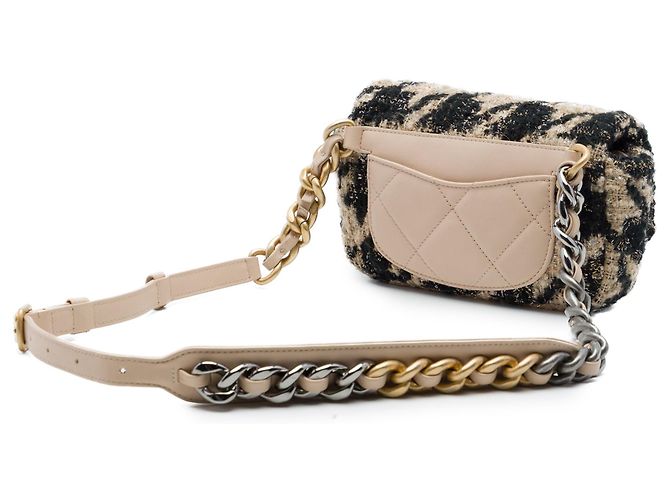Chanel Houndstooth Tweed 19 Gürteltasche Beige - Ansicht 2
