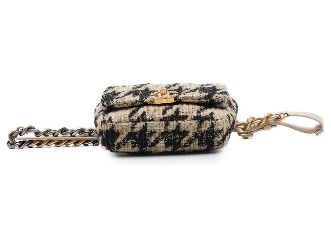 Chanel Houndstooth Tweed 19 Gürteltasche Beige - Ansicht 3