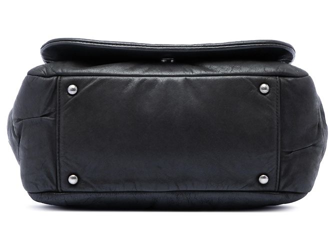 Borsa a tracolla Chanel Glint in pelle di vitello iridescente nera con patta a soffietto Nero - vista 3