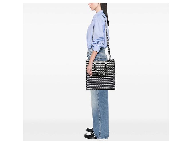 Borsa Shopping Tote Prada Saffiano Stampato nera Nero - vista 7