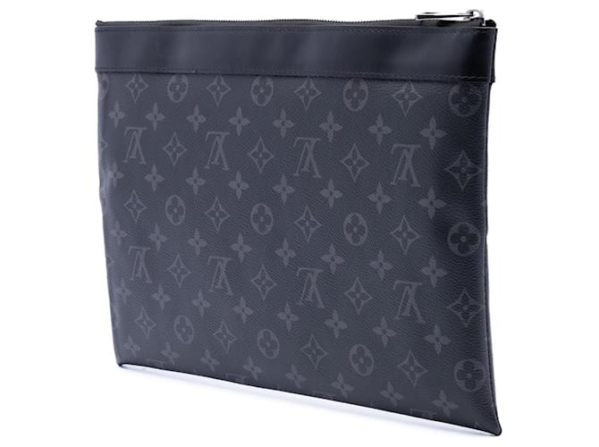 Pochette GM Louis Vuitton Monogram Eclipse Discovery nera - Clutch Nero - vista 2
