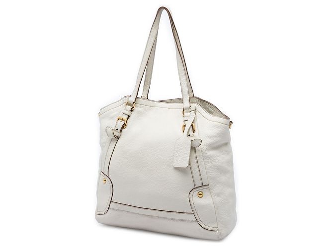 Borsa Tote Convertible Prada Vitello Daino bianca Bianco - vista 2