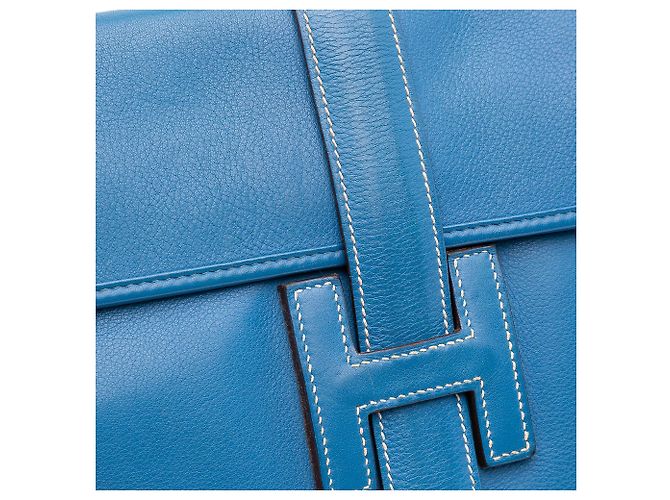 Clutch Blue Hermès Swift Jige Elan 29 - vista 8