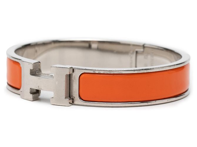 Bracciale Hermès Narrow Enamel Clic H PM Arancione - vista 2