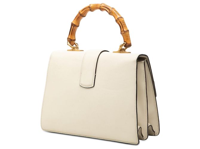 Borsa Satchel Dionysus Web in pelle bianca Gucci Medium con bambù Bianco - vista 2