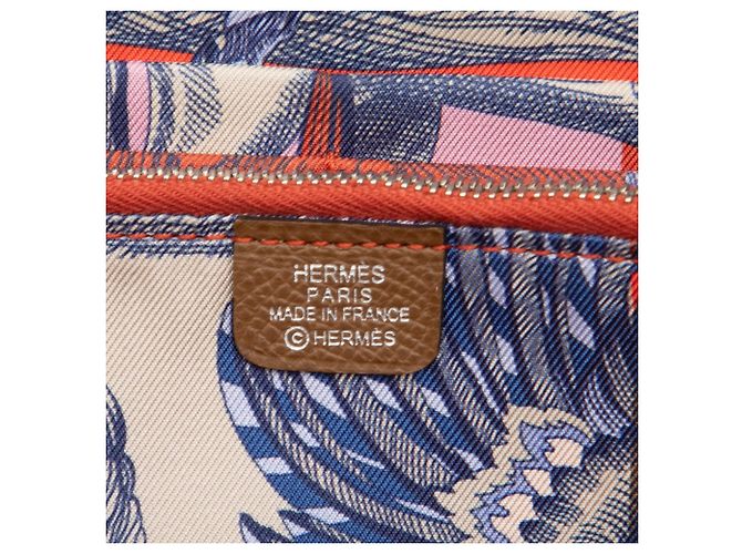 Hermès Epsom Silk In Classique Langbeutel Braun - Ansicht 5