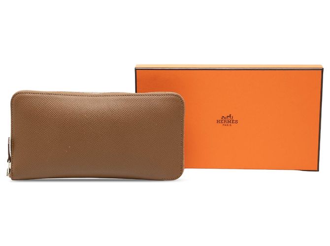 Hermès Epsom Silk In Classique Langbeutel Braun - Ansicht 8