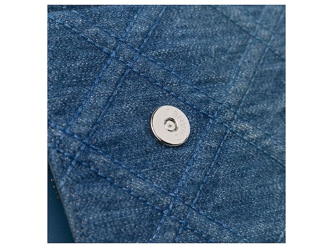 Portacellulare Chanel Denim 19 Blu con borsa a tracolla a catena - vista 7