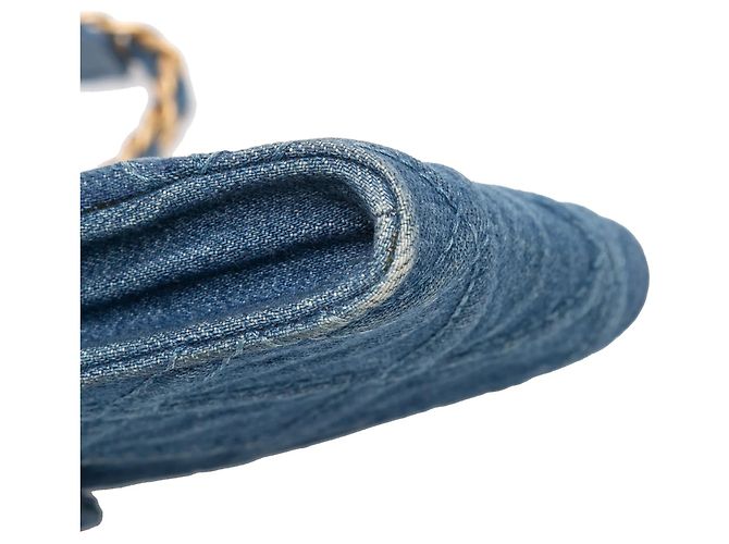 Portacellulare Chanel Denim 19 Blu con borsa a tracolla a catena - vista 9