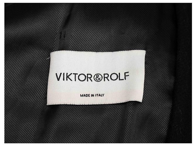 Abrigo de lana negro Viktor & Rolf con cinturón Talla IT 40 - vista 5