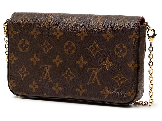 Borsa a tracolla Louis Vuitton Monogram Pochette Felicie Marrone - vista 2