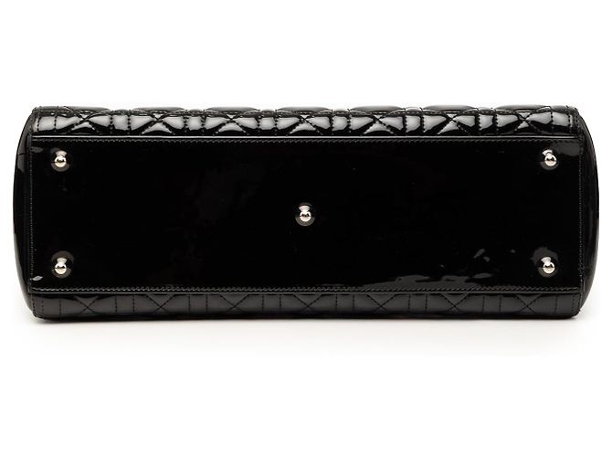 Borsa Dior Large Patent Cannage Lady Dior nera Nero - vista 3