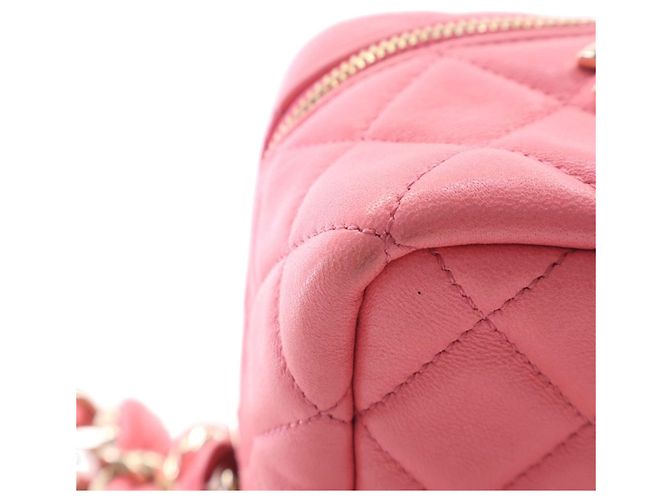 Rosa Chanel gesteppte Lammhaut Cube-Ketten Vanity-Tasche Pink - Ansicht 10