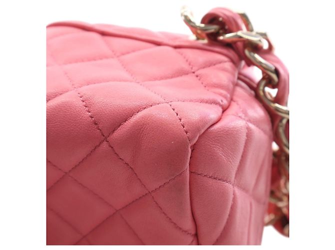 Rosa Chanel gesteppte Lammhaut Cube-Ketten Vanity-Tasche Pink - Ansicht 9