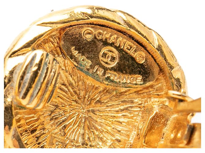 Orecchini a clip rotondi Chanel CC placcati in oro D'oro - vista 3