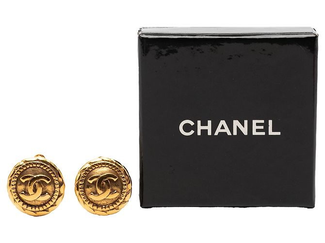 Orecchini a clip rotondi Chanel CC placcati in oro D'oro - vista 4