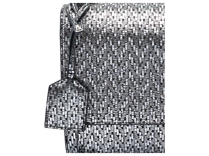 Borsa a tracolla Saint Laurent Medium Metallic Woven Leather Monogram Sunset argento - vista 5