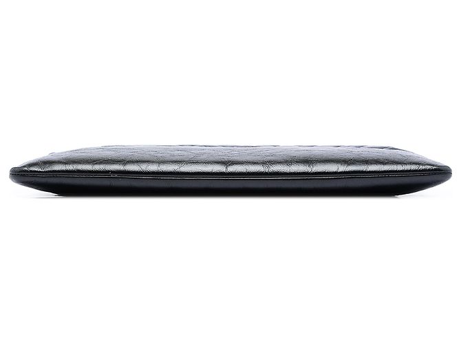 Clutch Chanel Gabrielle O Case Large in vitello invecchiato nero - vista 3
