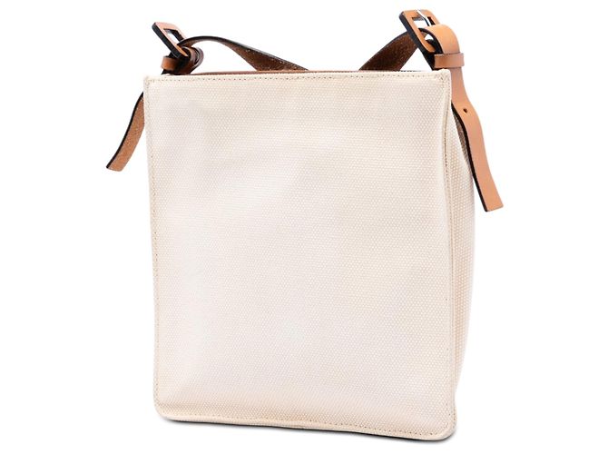 Borsa a tracolla Fendi Canvas FF bianca Bianco - vista 2
