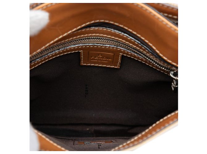 Borsa a tracolla Fendi Canvas FF bianca Bianco - vista 4