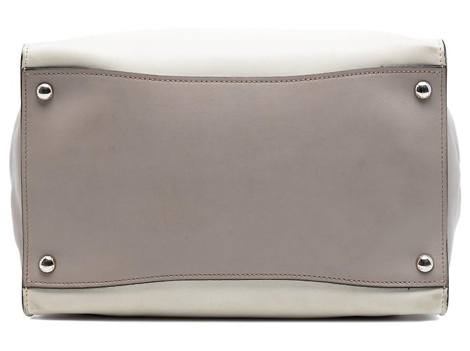Double Borsa satchel bianca Prada Glace Calf con doppia tasca e doppio manico Bianco - vista 3