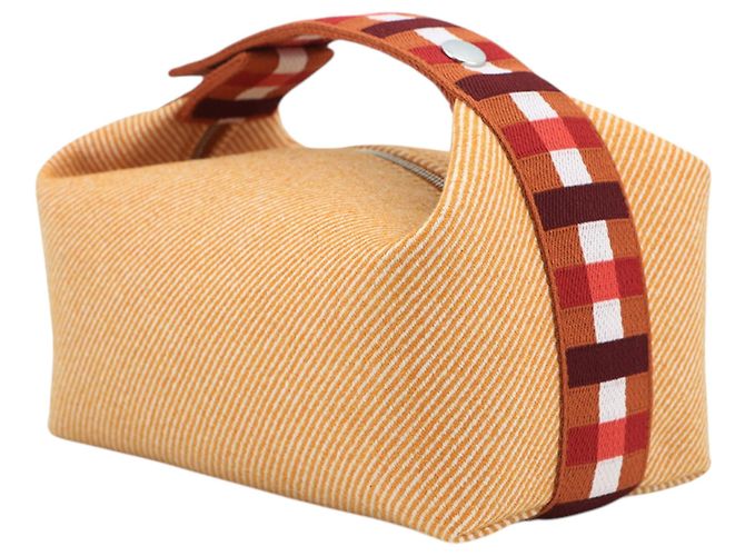 Custodia Orange Hermès Small Wool Bride a Brac Au Carre Case Arancione - vista 2