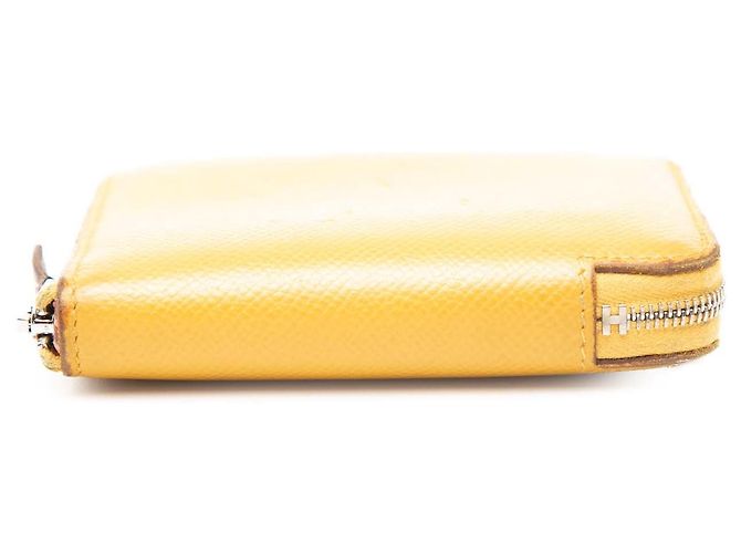 Silk In Portafoglio compatto in seta ed Epsom giallo Hermès - vista 3
