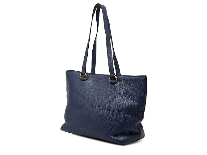 Tote Blue Prada Vitello Daino Canapa Logo - vista 2