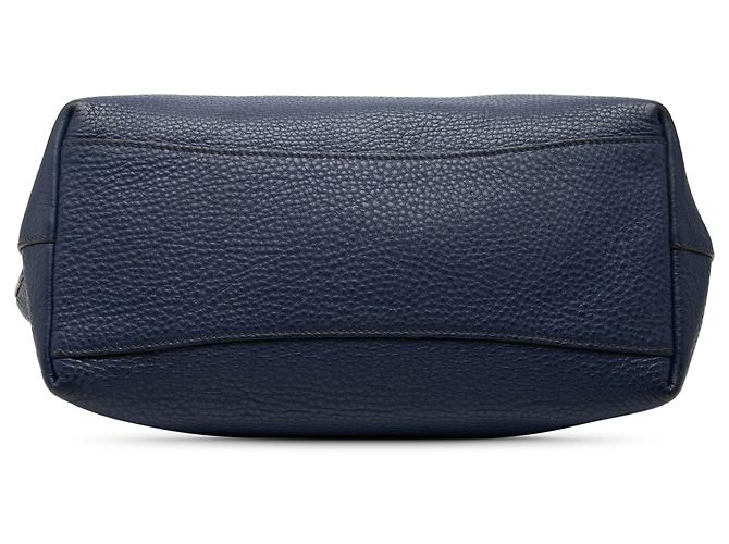 Tote Blue Prada Vitello Daino Canapa Logo - vista 3