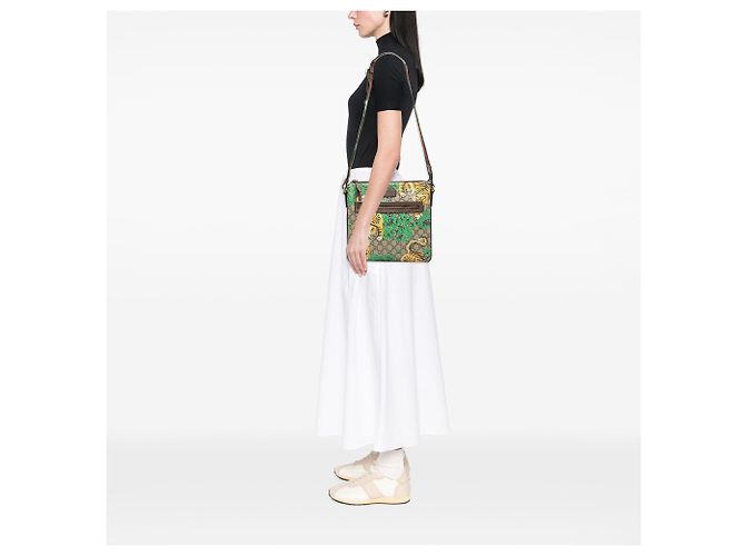 Borsa a tracolla Gucci GG Supreme Web Bengal beige - vista 7