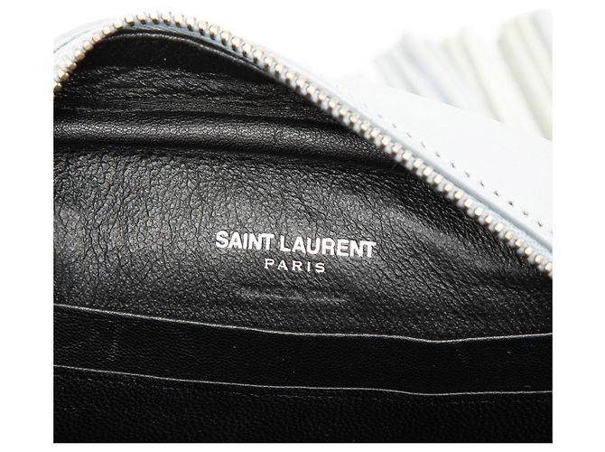 Borsa Blogger in pelle di vitello con monogramma blu Saint Laurent - vista 5