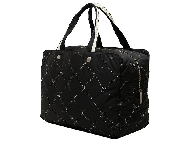 Borsa in nylon Chanel Old Travel Line nera Nero - vista 2