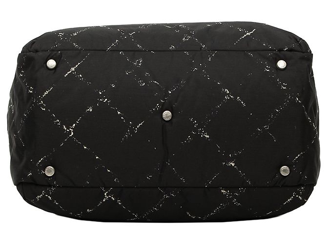 Borsa in nylon Chanel Old Travel Line nera Nero - vista 3