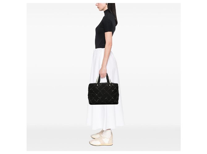 Borsa in nylon Chanel Old Travel Line nera Nero - vista 7