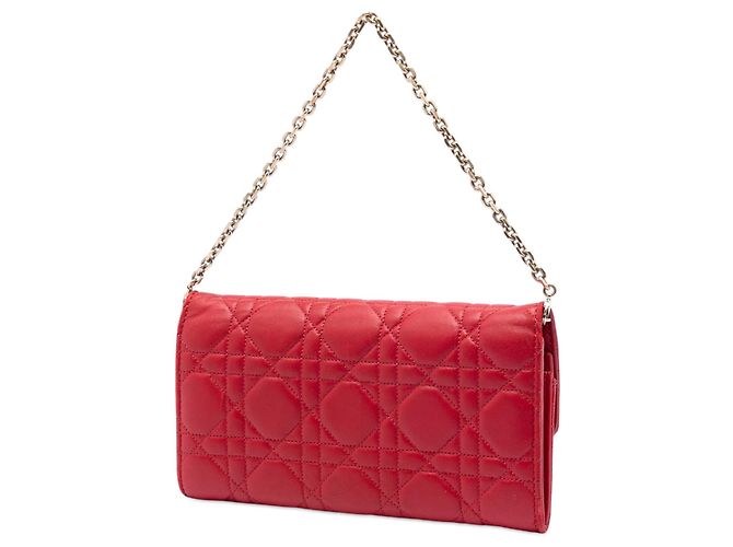 Borsa a tracolla Miss Dior Promenade in agnello Cannage rosso di Dior - vista 2