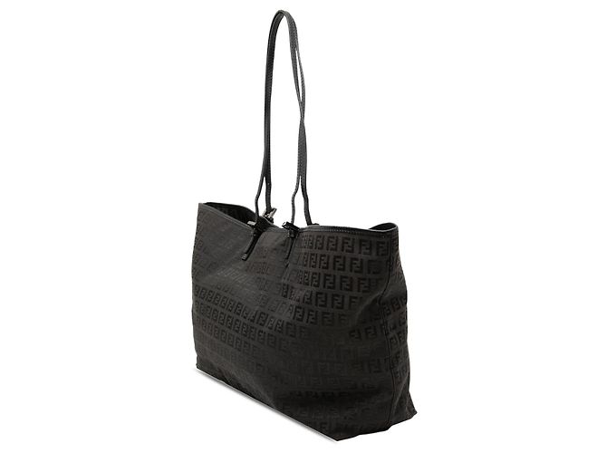 Borsa Tote Fendi Zucchino Canvas Nera Nero - vista 2