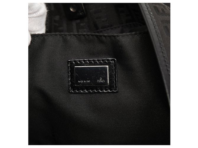 Borsa Tote Fendi Zucchino Canvas Nera Nero - vista 5