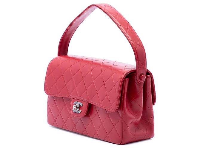Bolsa Chanel Medium Quilted Lambskin Top Handle Bag vermelha Vermelho - vista 2