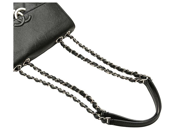 Borsa a tracolla Chanel Small Quilted Goatskin CC Box Flap Nera Nero - vista 10