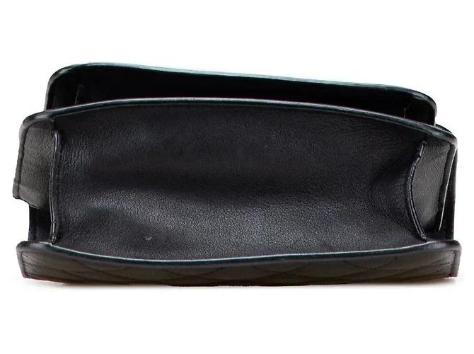 Borsa a tracolla Chanel Small Quilted Goatskin CC Box Flap Nera Nero - vista 3