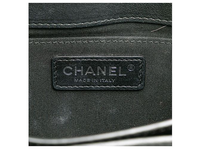 Borsa a tracolla Chanel Small Quilted Goatskin CC Box Flap Nera Nero - vista 5