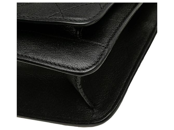 Borsa a tracolla Chanel Small Quilted Goatskin CC Box Flap Nera Nero - vista 9