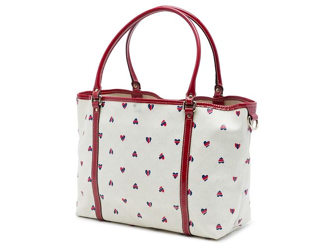 Tote Joy Gucci Medium GG Supreme Hearts bianco - vista 2
