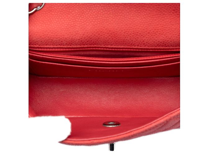 Chanel Mini Rectangular Classic Caviar Single Flap Crossbody Bag rot - Ansicht 4