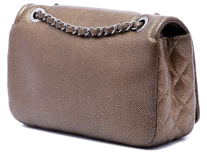 Borsa a Tracolla Chanel Small Metallic Caviar CC Timeless Flap Marrone - vista 2