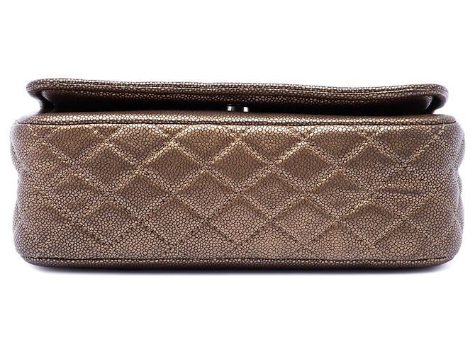 Borsa a Tracolla Chanel Small Metallic Caviar CC Timeless Flap Marrone - vista 3