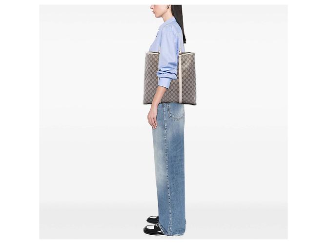 Tote Verticale Gucci GG Supreme Joy bianca Bianco - vista 6