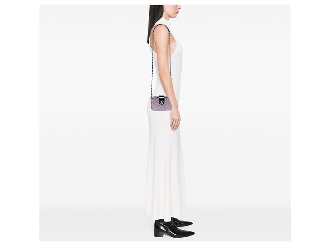 Camera Bolsa tiracolo câmera Multi Chanel Glitter Patent Evening On The Moon Multicor - vista 6