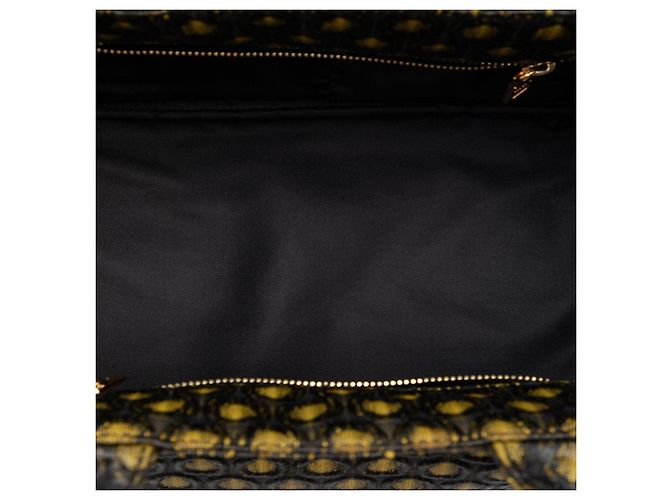 Borsa Tote Tessuto Broccato Canapa nera Prada Nero - vista 4