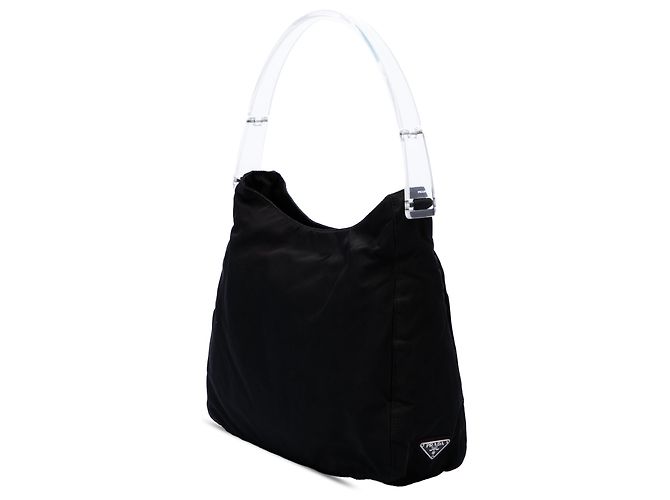 Borsa Prada Tessuto con manico in acrilico nero - vista 2